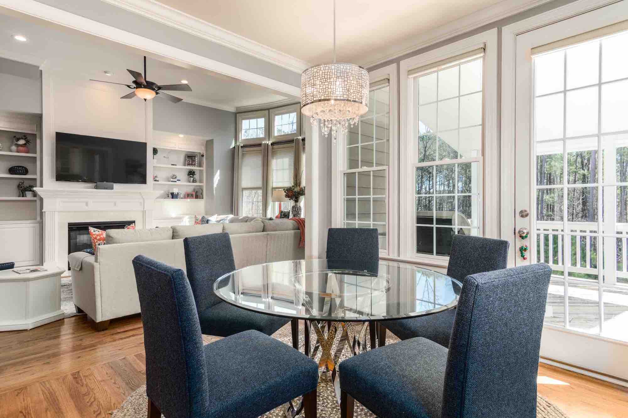 Residential home with modern lighting