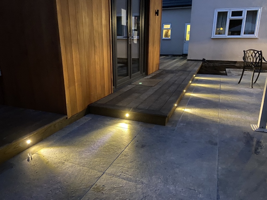 Patio spot lights installed